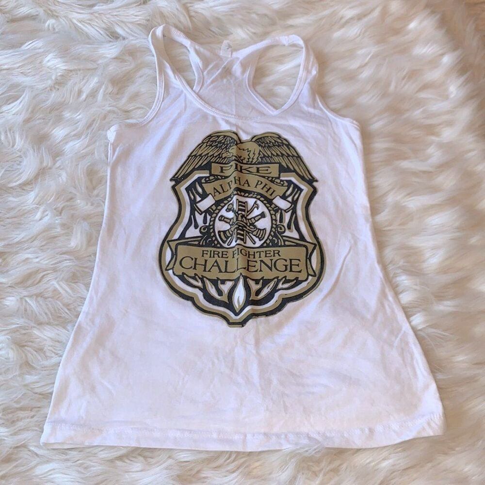 Alpha Phi and Pike Firefighter Challenge Tank Top Size Medium